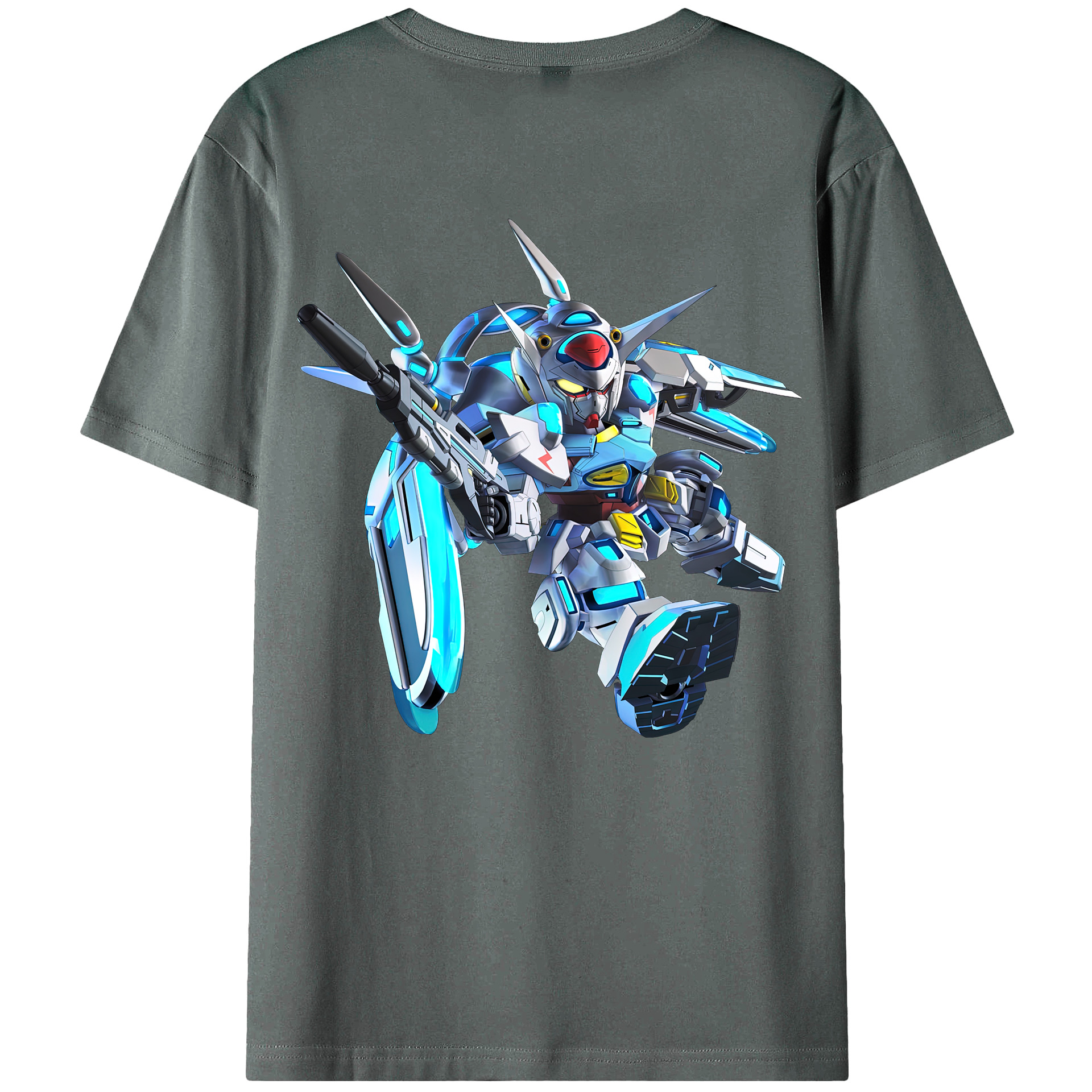 （画像用） 機動戦士ガンダム Mobile Suit Gundam 綿100％ メンズ半袖Tシャツ（バックプリント） 通気性